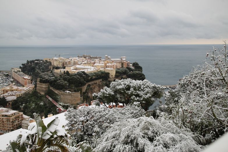 IL Principato di Monaco sotto la neve. 11 febbraio