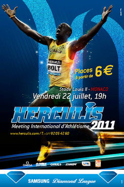 Usain Bolt al Meeting di atletica Herculis.