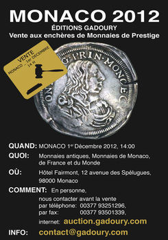 Monaco Numismatique, vendita eccezionale