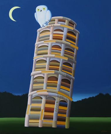 The Leaning Tower of Pisa, 72 x60 cm, acrylic on c...